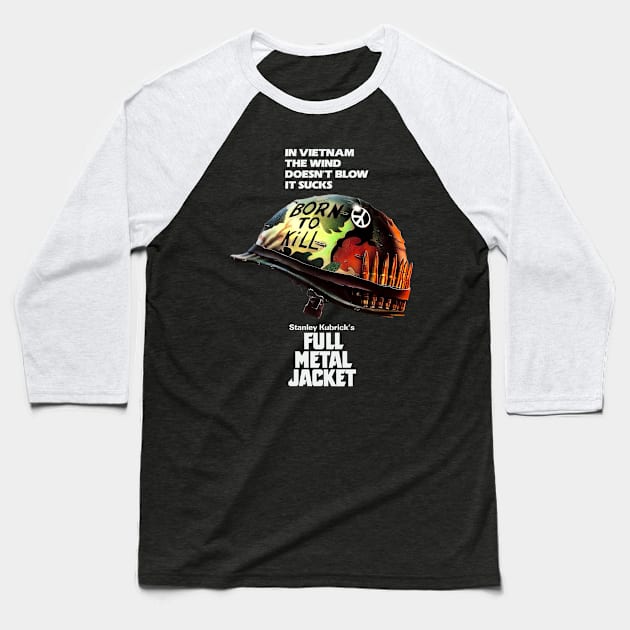 Full Metal Jacket classic Retro T-shirt Baseball T-Shirt by SAN ART STUDIO 